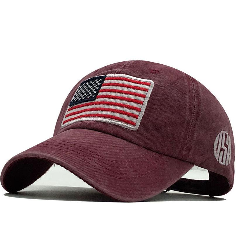Fishing Hat Washed Old Letter Baseball Cap Versatile Trendy Men Women American Flag Pure Cotton Hat