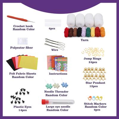 Fenrry Halloween Ghost Family Complete Knitting Hooks Yarn Set with Step-by-Step Video Tutorials Crochet Tool for DIY Craft