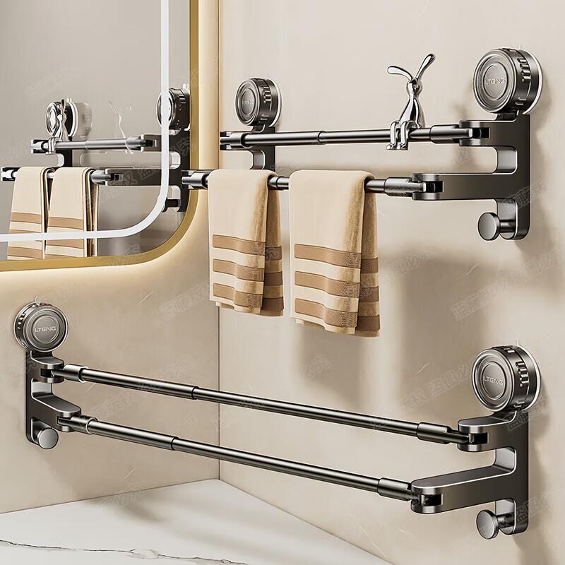 Телескопическая двойная полотенцесушилка и полка для ванной комнаты Lan Teng