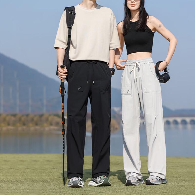 YALU Unisex Anti-Pilling Multi-Pocket Parachute Cargo Pants