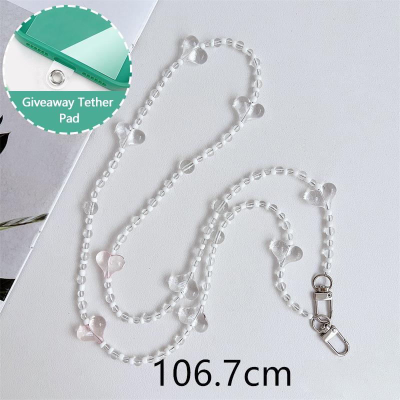 Snur universal pentru telefon Crossbody, margele, curele de lanț pentru gât lung, husă pentru telefon cu frânghie anti-pierdere cu plasture pentru Iphone Samsung Xiaomi