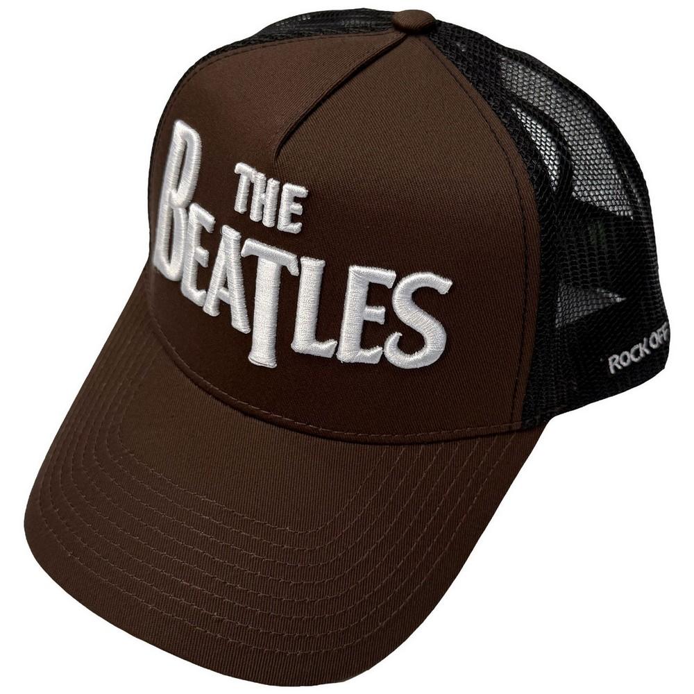 The Beatles Unisex Adult Drop T Logo & Apple Mesh Back Trucker Cap