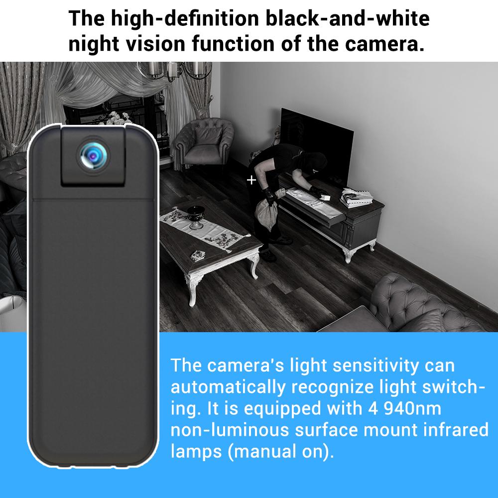 Portable Rechargeable Video Law Enforcement Recorder, Wireless WiFi Ultra-high Definition Recorder, 180° Flip.
