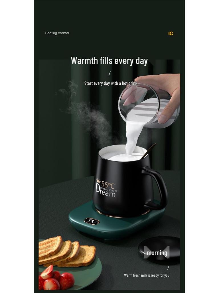 USB Adjustable Temperature Heating Coaster Set - 55°C Warm Cup Insulation Pad Gift