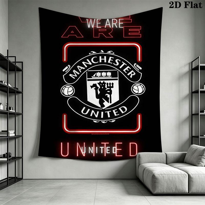 Man Utd L Wall Hanging Printed Fabric Blanket Decorative Tapestries for Bedroom Living Room Home Decor