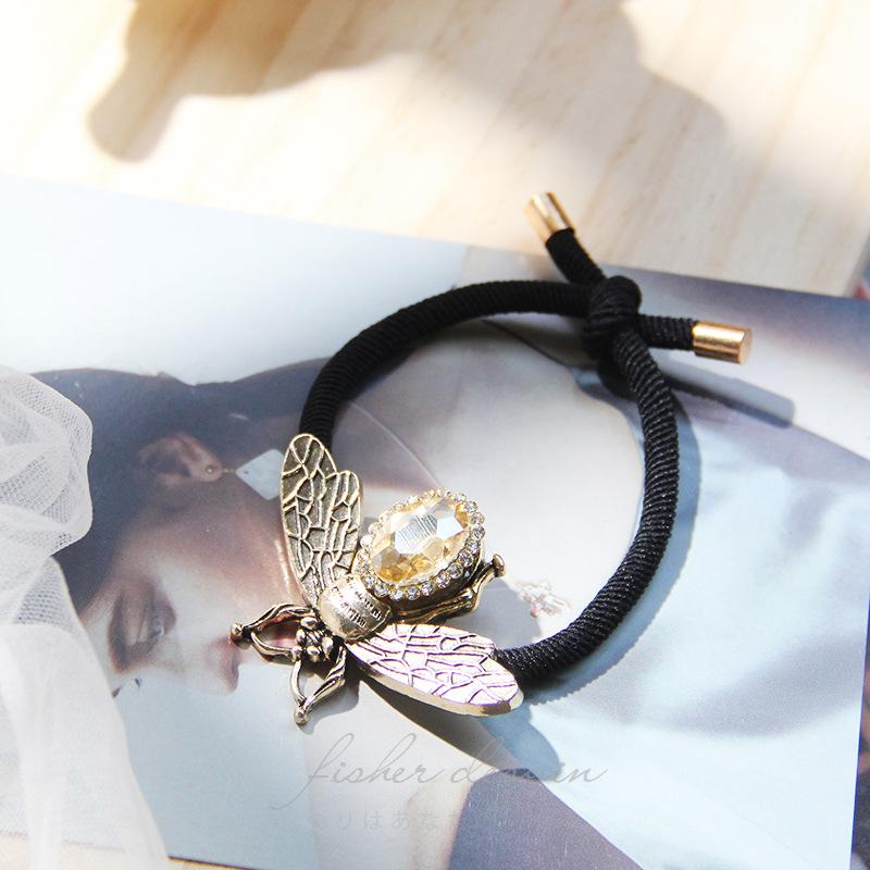 Korean Elegant Rhinestone Flower Scrunchies Women Girls Elastic Hair Rubber Bands Accessories Tie Hair Ring Rope Headwear