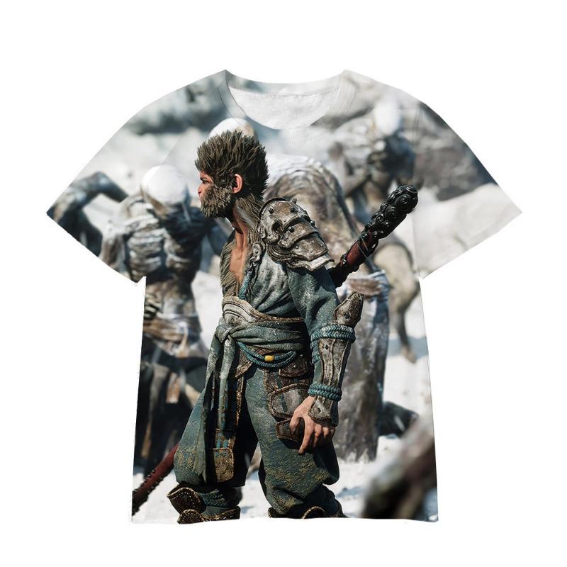Wukong Cartoon Game 3D Digital Printed Loose Casual T-shirt