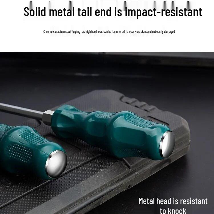 Phillips Super Hard Impact Industrial Grade Extended Flat Head & Torx Screwdriver Set Flat Head 6x100 Green