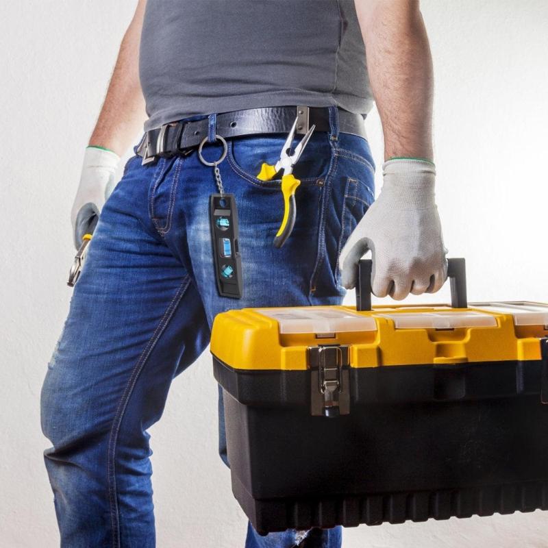 Praktische Miniatur-Magnetwasserwaage mit Schlüsselanhänger 3 Libellen Präzises Messwerkzeug für Zuhause Außenbereich Heimwerker