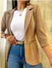 2026 Autumn Women’s Solid Color Long-Sleeved Suit Jacket - Casual & Versatile