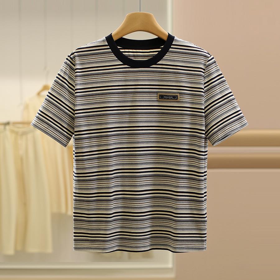 

Youding Women s Striped Color Block T-Shirt - Korean Style, Slimming, Autumn Collection Medium