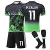 Teens Kids Adults Custome Name Football Kits 2025-26 Liverpool Green #11 M.SALAH Training Jersey Set with Socks