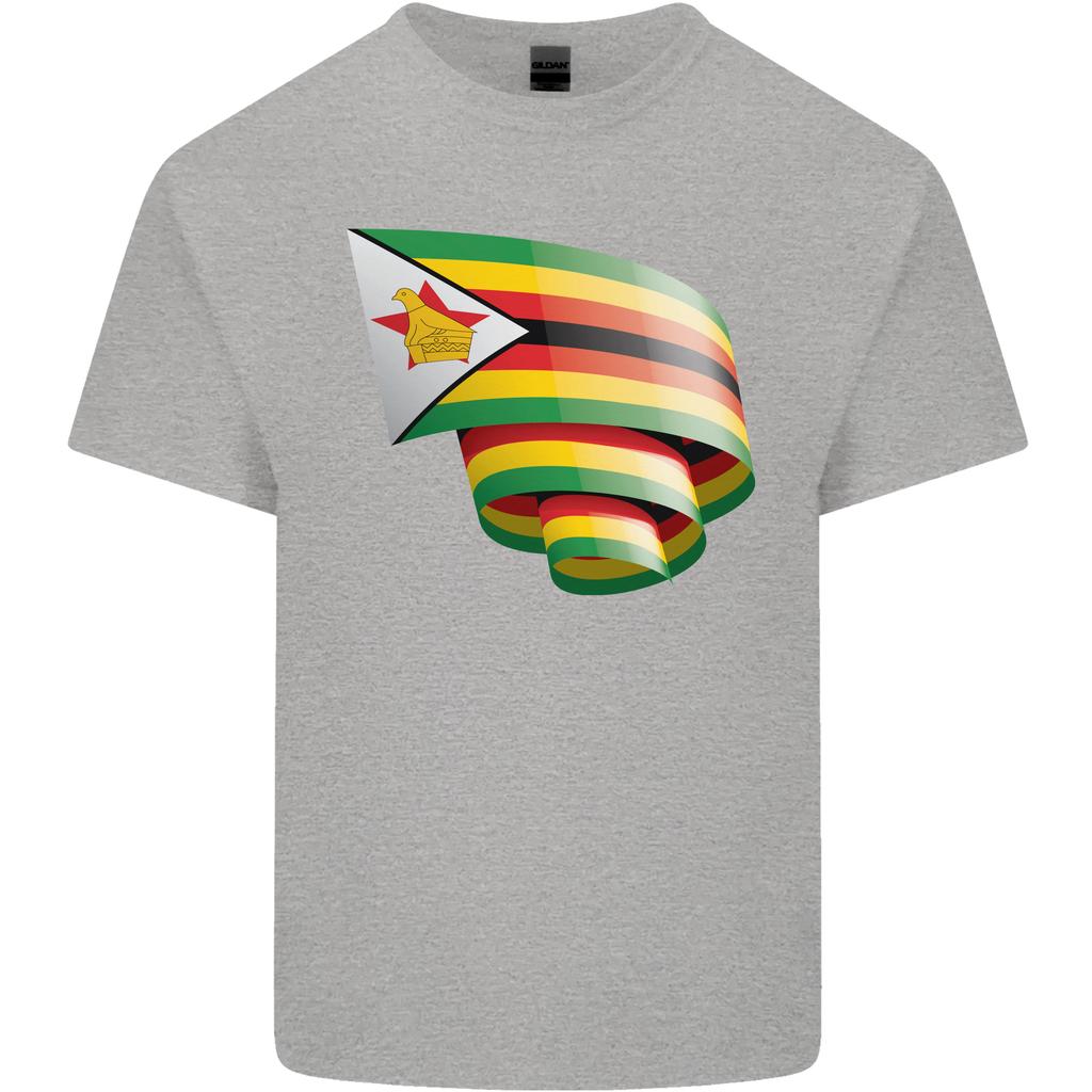 Curled Zimbabwe Flag Zimbabwean Day Football Unisexs Light Cotton TShirt
