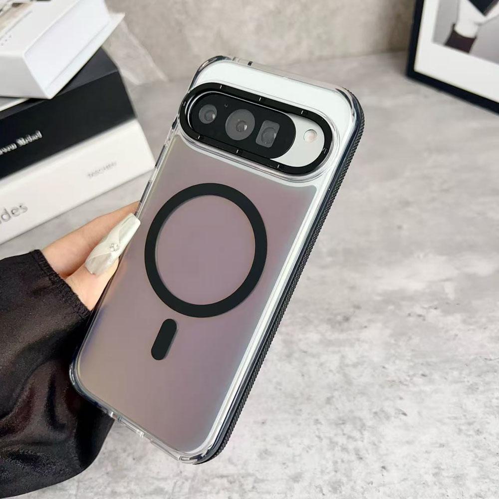Metal Lens Laser Magnetic Case For Google Pixel 10 9 Pro XL Frosted Translunt Wireless Charging Hard PC Cover