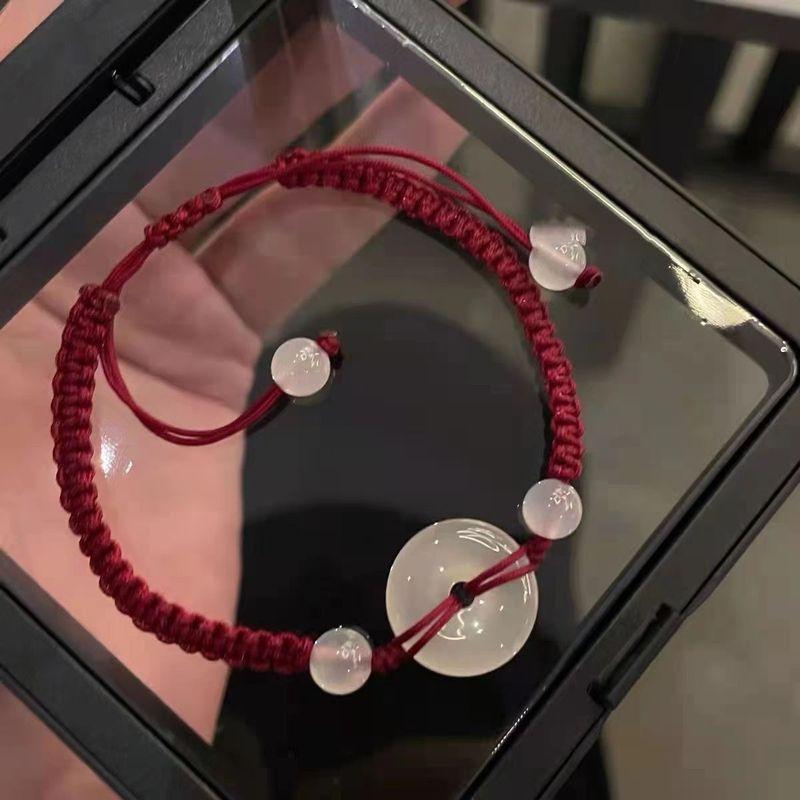 

Плетеный браслет для пары с пряжкой мира, не из нефрита, ремешок для переноски, женский, минималистичный, элегантный, в национальном стиле, студенческий, для подруг, милый подарок для мужчин [1] wine red