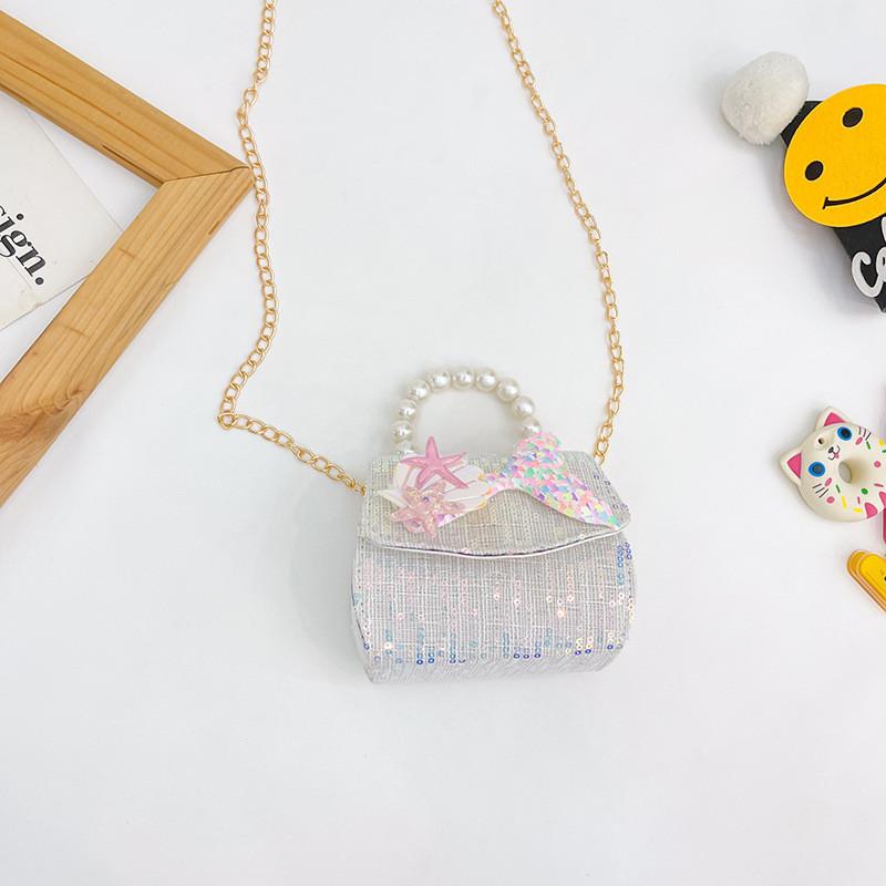 Cute Autumn Mini Shoulder Bag For Girls Featuring Pearl And Sparkling Elements
