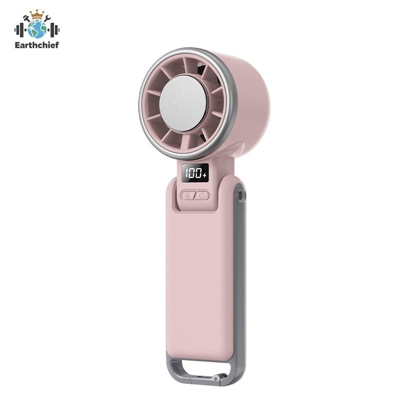 5-Speed Adjustable Mini Foldable Cooling Fan for Indoor Outdoor Travel Portable USB Rechargeable Plastic Handheld Turbo Fan