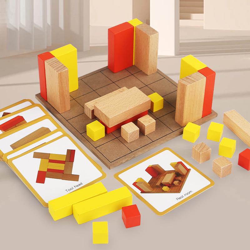 Wooden Geometric Logic Blocks: Interactive Parent-Child Brain Puzzle Toy