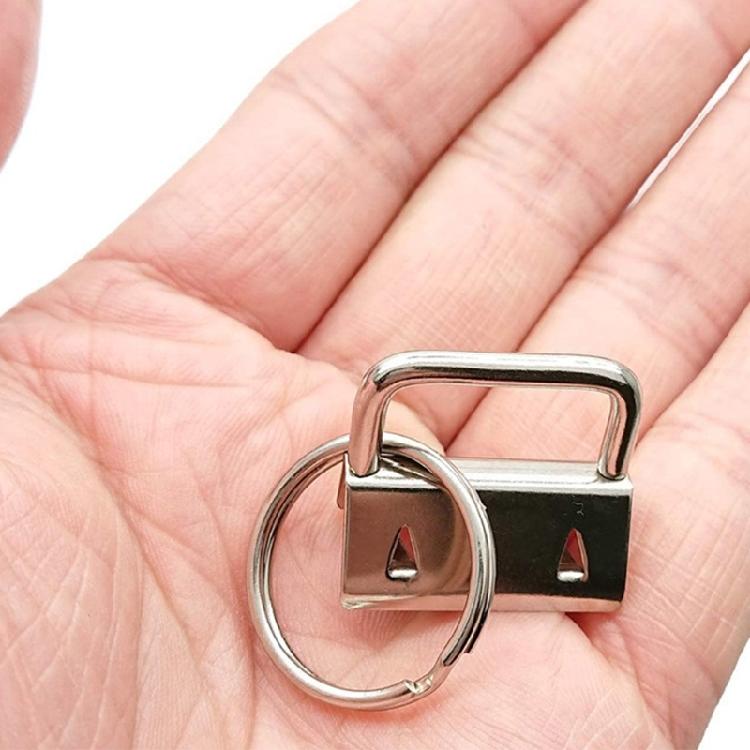 0.98Inch 49PCS Keychain and Wristlet Clamp for Key Fob Hardware with Pliers Tool