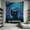 Black Forest Kitty Pattern Home Decor Tapestry, Wall Hanging, Decorative RV Wall Cloth.SGT0917319