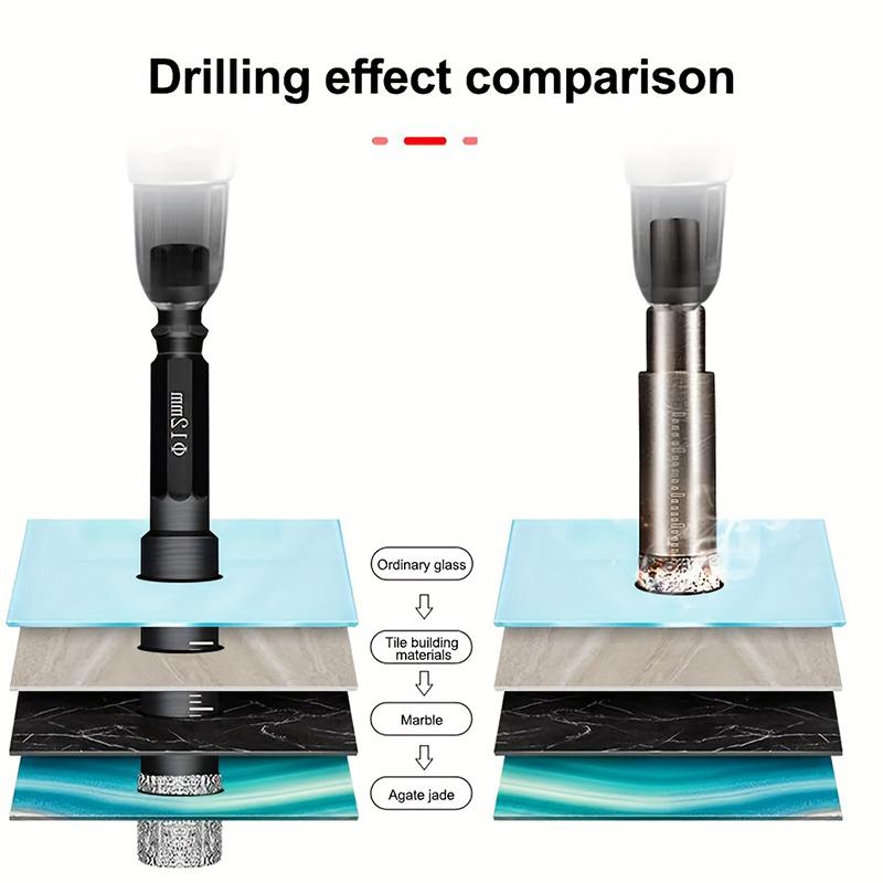 7/1PCS 5-16mm Dry Diamond Drill Bit Set Diamond Core Drill Bits For Ceramic Tile Marble Granite Glass Drilling Tools Set