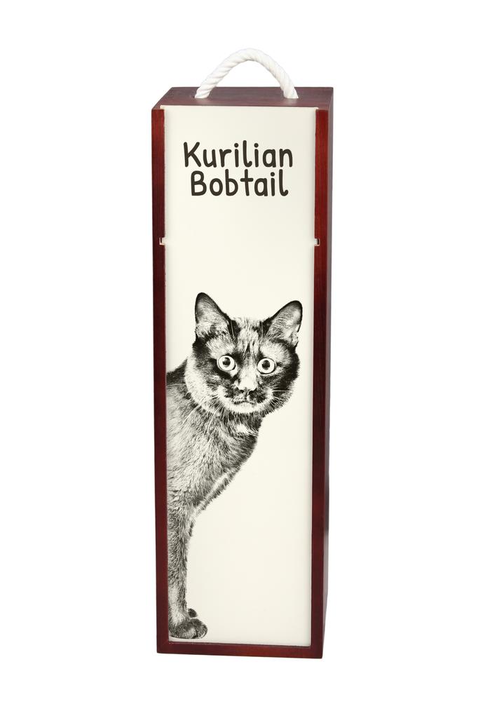 Kurilian bobtail – Wine box with a cat, alcohol box with graphics | Art-Dog
