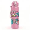 1PC Medical Tool Floral Frame Layout 750ml Color Plastic Sports Water Bottle Leakproof Flip Straw Lid For Sports Office Home Use