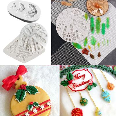 Silikon Sugarcraft Blatt Tannenzapfen Form für Weihnachtsbaum Fondant Kuchen Dekorieren Backwerkzeuge Harz Cupcake DIY Kuchenspitze Form
