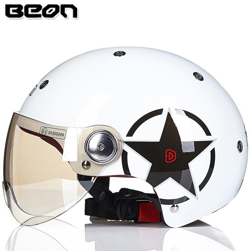 BEON B103 3C Certified Unisex Half Helmet for Motorcycles & Electric Scooters - All-Season Safety Helmet