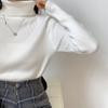 Pulover cu guler rotit Femei Toamna Iarna Nou Subțire cu mânecă lungă Pulover cu gât înalt Pulovere tricotate Pulover alb Topuri de bază Haine casual femei