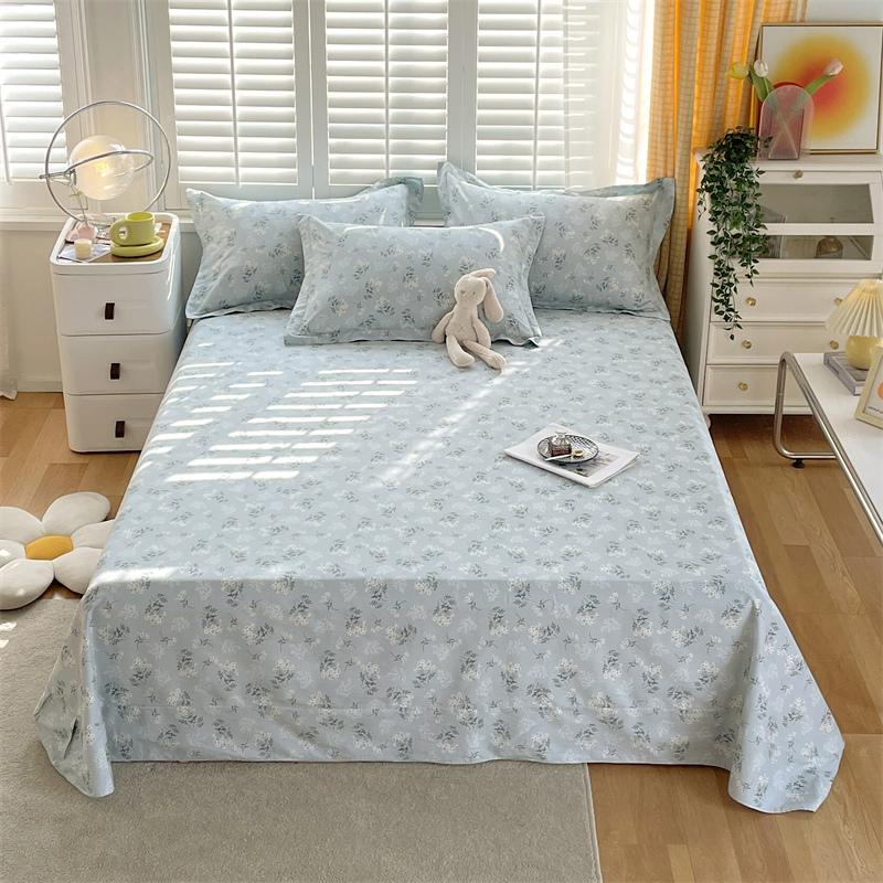Floral Printed Bed Sheet Set Roses Design Bed Sheets Soft Breathable Fabric Flat Sheet with Pillowcases Queen Size Bedding Set