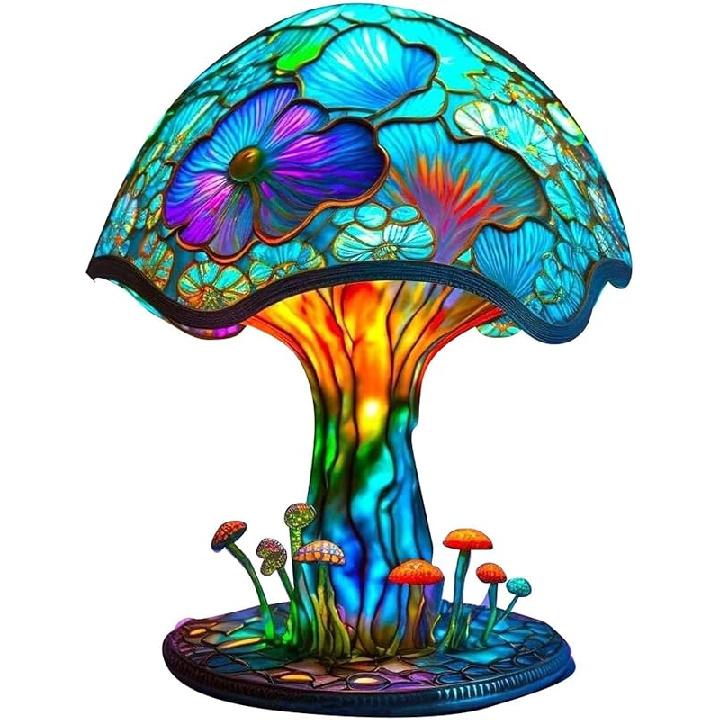 ZWRXW Ночник Животное/Растение Домашний Декор, Настольная лампа Витражная Цветная Смола Гриб Улитка Настольная лампа Дом Спальня Ночник, Рождественское украшение, Style 13