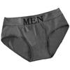 Men Briefs Letter Low Waist Alphabet Waistband Stretch Close Fit Sexy Seamless Panties