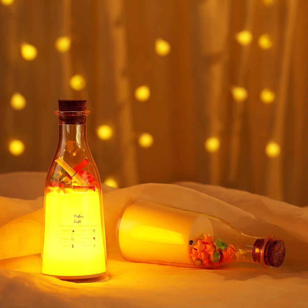 

Night Light 7 Colors Change USB Charging Milk Bottle with Timing Function for Bedroom Living Room Colorful RGB#0
