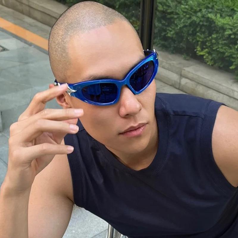 Punk Y2K Men's Sunglasses Korean Stylish Hip Hop UV Protection Glasses for Women Bicycling Cool Man Sun Glass