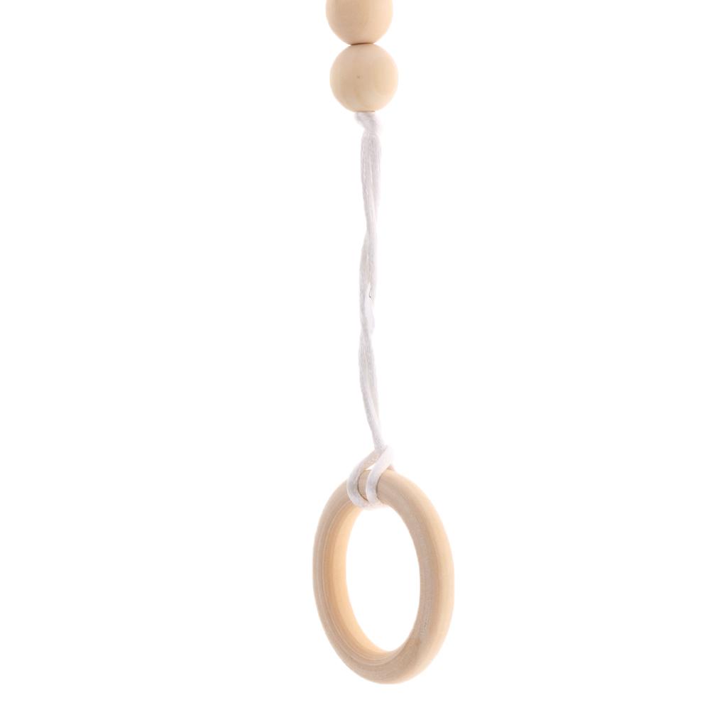 Wooden Beaded Baby Holder Pacifier Clip Teether Chain, Style 8