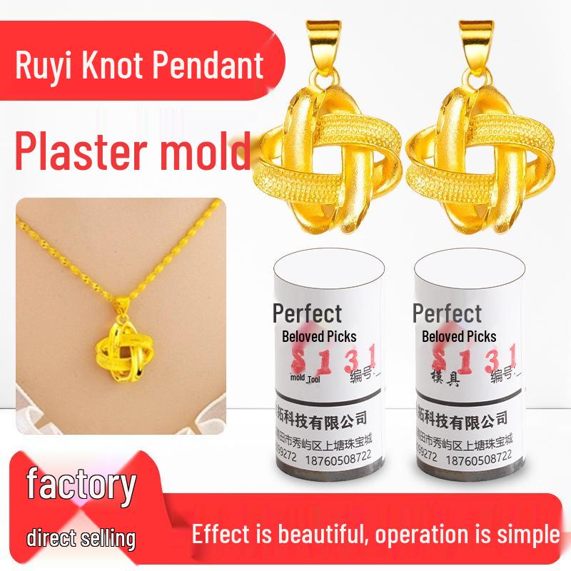 Peaceful Auspicious Knot Pendant Mold for Gold & Silver Jewelry Crafting Necklace