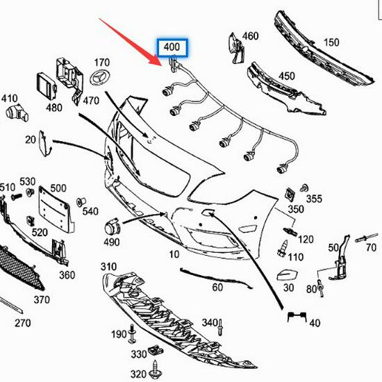 1175403601 Mercedes-Benz CLA C117 Einparksensor Kabelbaum - Stoßfänger vorne