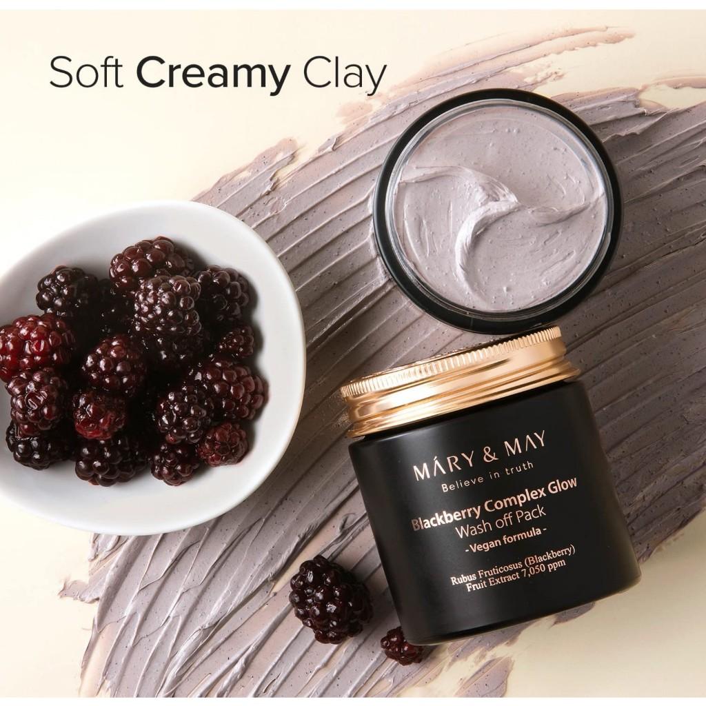 [Mary&May] Vegan Blackberry Complex Glow Wash Off Mask 125g, Blackhead Care, Clean Pores, Sebum Control, Creamy Hydration, Clay Mask