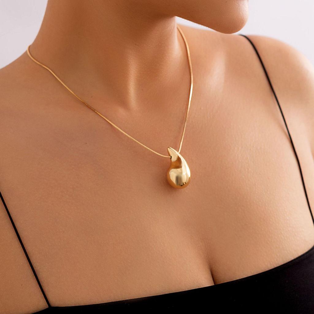 Elegant Water Drop Large Teardrop Pendant Necklace
