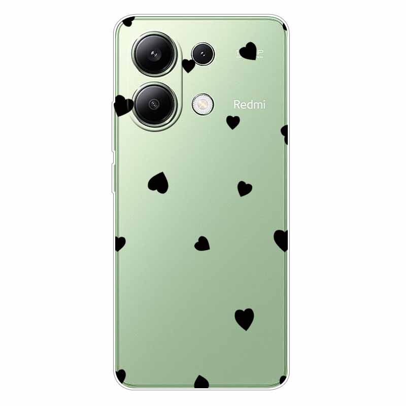 For Xiaomi Redmi Note 13 4G Case TPU Clear Soft Cute Girl Paint Cover For Redmi Note 13 4G Case Note13 Transparent Silicone