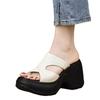 Fashion Women Wedges Platform Slippers Fashion Shoes Summer Heeled Sandals 2025 New High Heels Flip Flops Woman Slides Sandalias Mujer