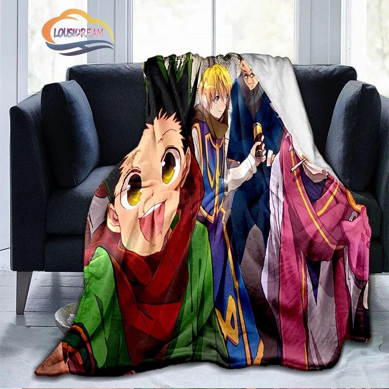 Trendy Japanese Anime Hunter x  Flannel Blanket3D Printed Coverlet Travel Camping for Adults and children Cashmere blanket