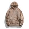 Autumn Winter Vintage Solid Color Fleece Warm Hooded Men's Jacket for Both Men, Lazy and Loose Warm Casual Hoodie