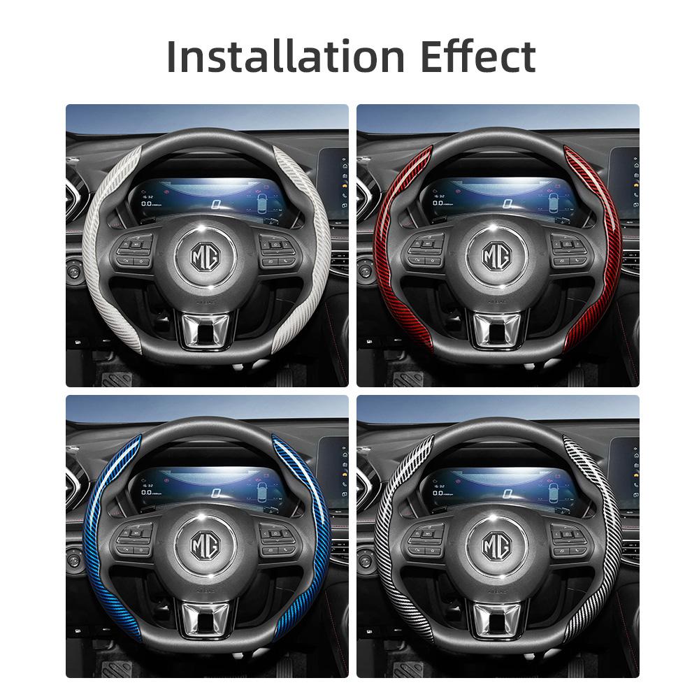 Suitable for Mg Carbon Fiber Texture Steering Wheel Covers with Segmented Quick-Release Design, Durable, Compatible with Zs Astor Ev Hs Phev Mg4 Mg3 M