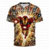 Men's 3D Printed Marvel Avengers League Iron Man PatternT-shirt -Summer Street Style Round-neck Short-sleeved Adult Sports Shirt
