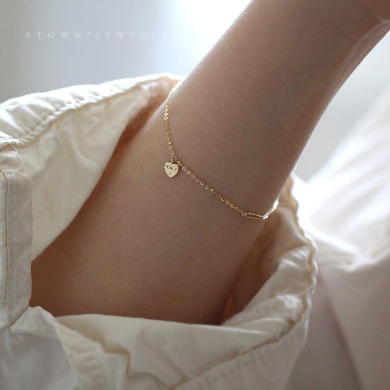 S925 Sterlingsilber Vergoldetes Herz Ansteckarmband - Eleganter, Vielseitiger und Feiner Schmuck für Damen