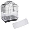 White Nylon Mesh Bird Cage Cover, Breathable Cage Skirt with Anti-Spill Feeding Guard for Pet Birds, Aviaries & Coops