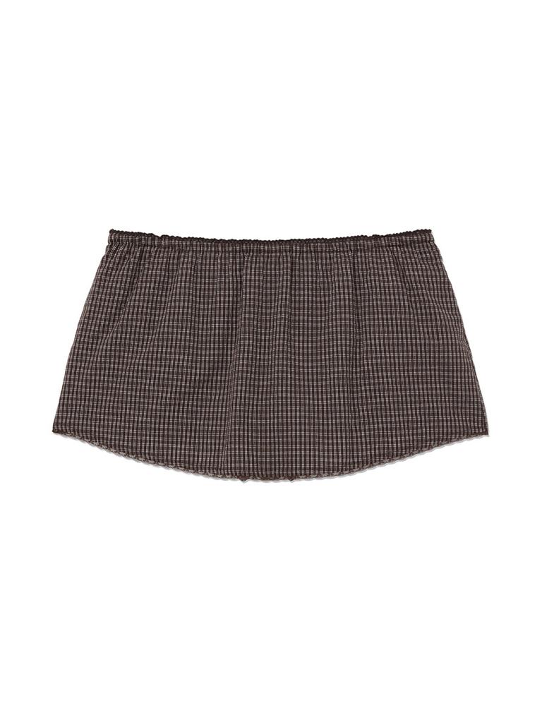GLOWNY G Classic Lace-Up Mini Skirt (Brown)