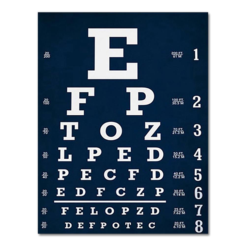 Snellen Eye Chart Canvas Painting Wall Pictures Eye Doctor Gifts Vintage Optometry Eye Chart Art Prints Eye Clinic Decor 21X30CMNo Framed